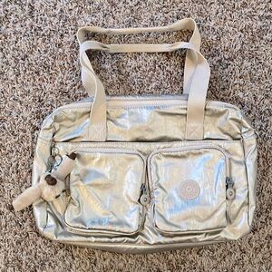 Kipling Metallic Satchel w/ Monkey Keychain
